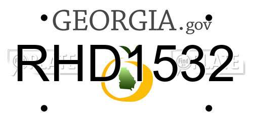 RHD1532 Georgia License Plate