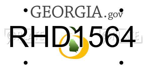 RHD1564 Georgia License Plate