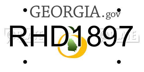RHD1897 Georgia License Plate