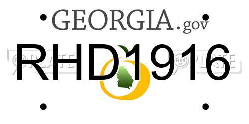 RHD1916 Georgia License Plate
