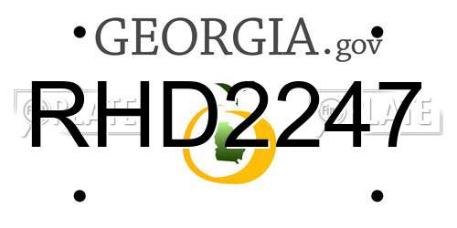 RHD2247 Georgia License Plate