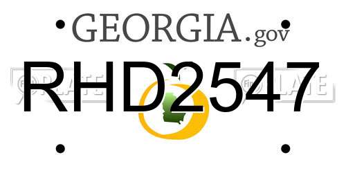 RHD2547 Georgia License Plate