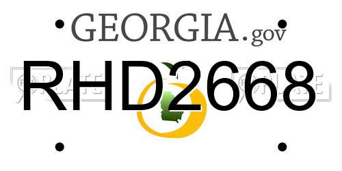 RHD2668 Georgia License Plate