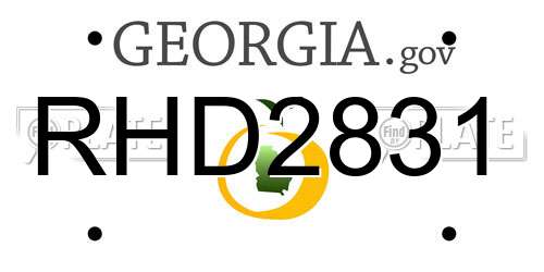 RHD2831 Georgia License Plate