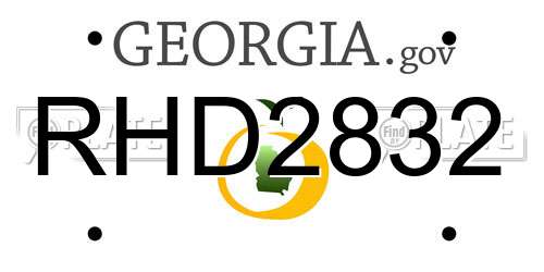 RHD2832 Georgia License Plate