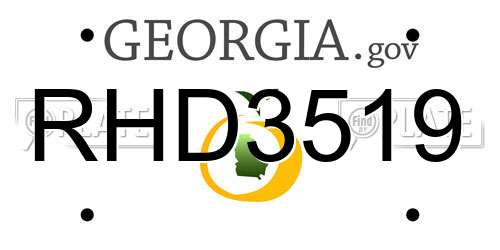 RHD3519 Georgia License Plate