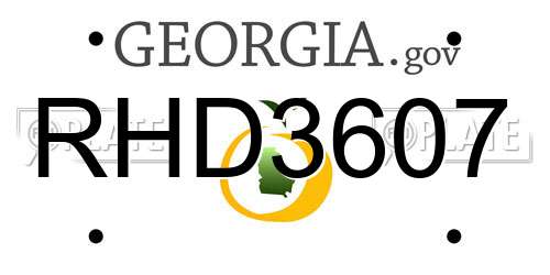 RHD3607 Georgia License Plate