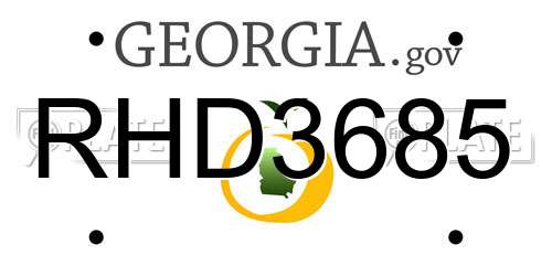 RHD3685 Georgia License Plate