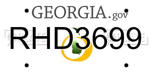 RHD3699 Georgia License Plate