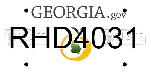 RHD4031 Georgia License Plate