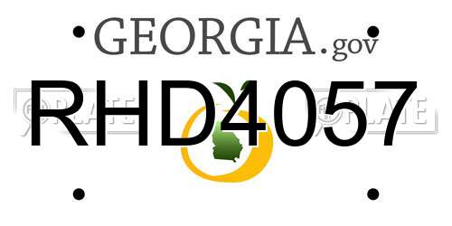 RHD4057 Georgia License Plate