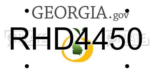 RHD4450 Georgia License Plate