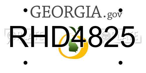 RHD4825 Georgia License Plate