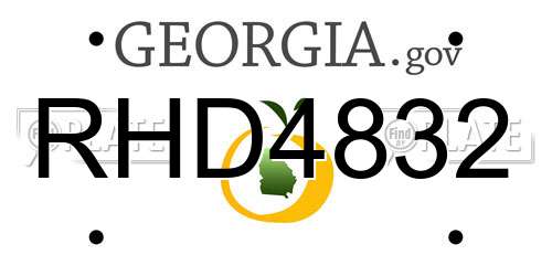 RHD4832 Georgia License Plate