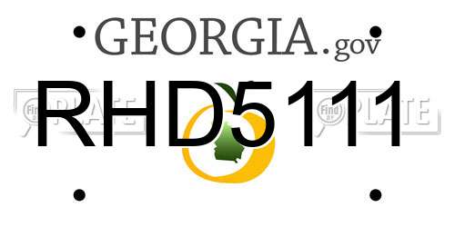 RHD5111 Georgia License Plate