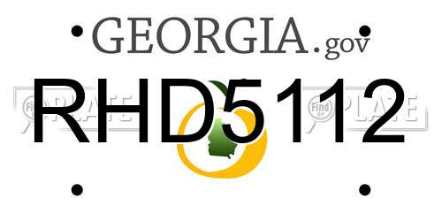 RHD5112 Georgia License Plate