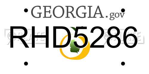 RHD5286 Georgia License Plate