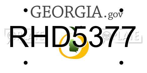 RHD5377 Georgia License Plate