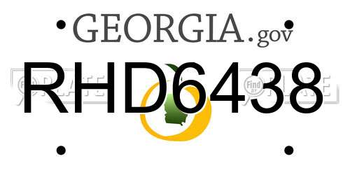 RHD6438 Georgia License Plate