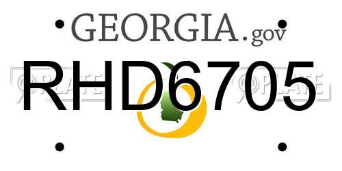 RHD6705 Georgia License Plate