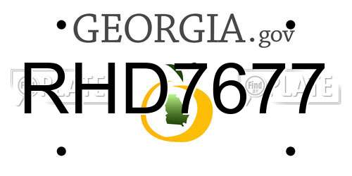RHD7677 Georgia License Plate