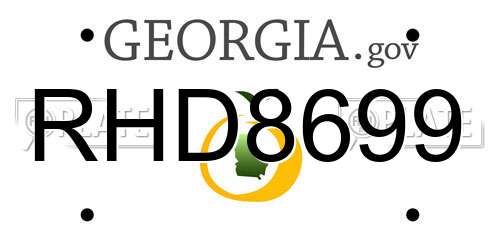 RHD8699 Georgia License Plate