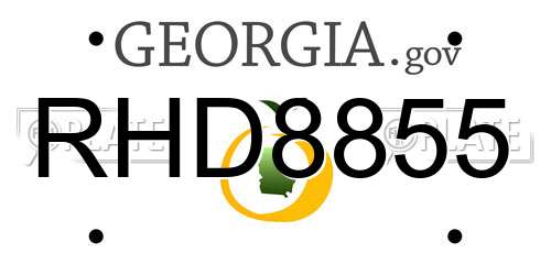 RHD8855 Georgia License Plate