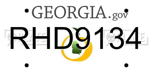 RHD9134 Georgia License Plate