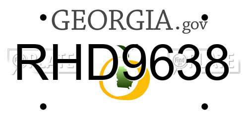 RHD9638 Georgia License Plate