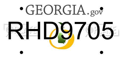 RHD9705 Georgia License Plate