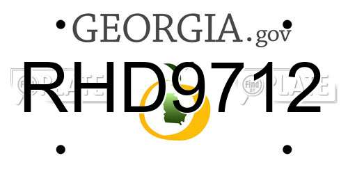 RHD9712 Georgia License Plate