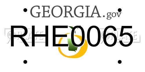 RHE0065 Georgia License Plate