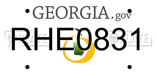 RHE0831 Georgia License Plate