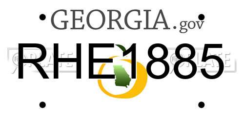 RHE1885 Georgia License Plate