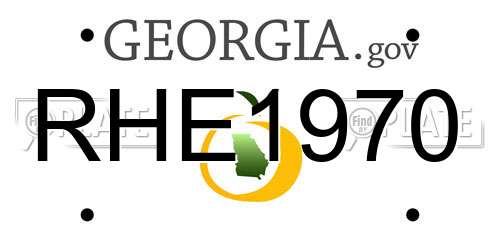 RHE1970 Georgia License Plate
