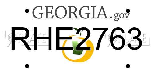 RHE2763 Georgia License Plate