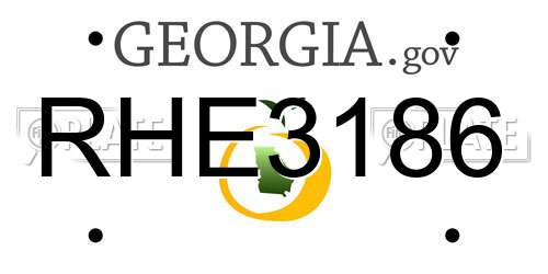 RHE3186 Georgia License Plate