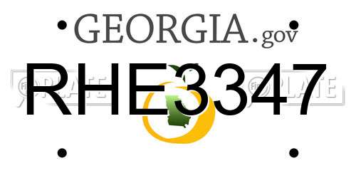 RHE3347 Georgia License Plate