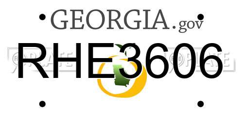 RHE3606 Georgia License Plate