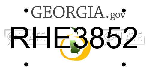 RHE3852 Georgia License Plate