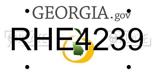 RHE4239 Georgia License Plate