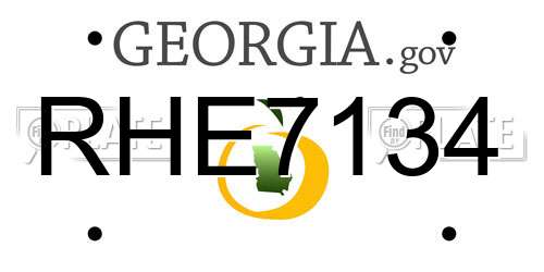 RHE7134 Georgia License Plate