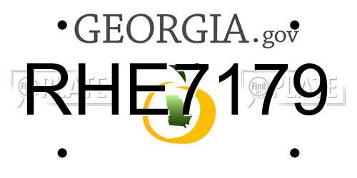 RHE7179 Georgia License Plate
