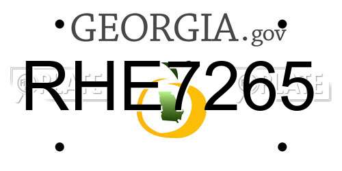 RHE7265 Georgia License Plate