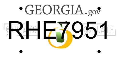 RHE7951 Georgia License Plate