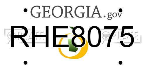 RHE8075 Georgia License Plate