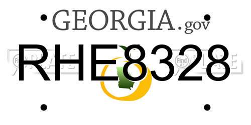 RHE8328 Georgia License Plate