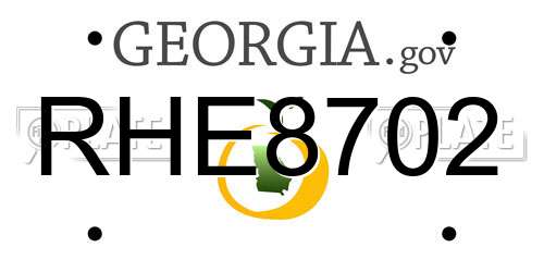 RHE8702 Georgia License Plate