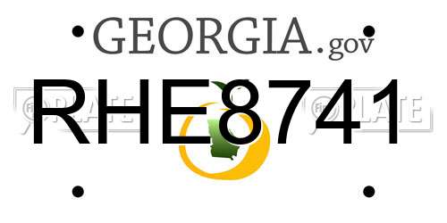 RHE8741 Georgia License Plate