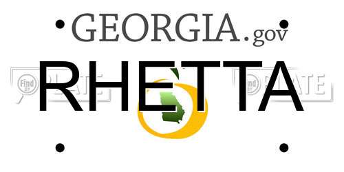 RHETTA Georgia License Plate
